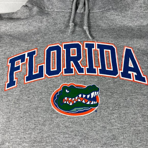 Y2K NCAA Florida Gators Sweatshirt Adult Large Grey Faded Logo Pullover Hoodie - Picture 3 of 14